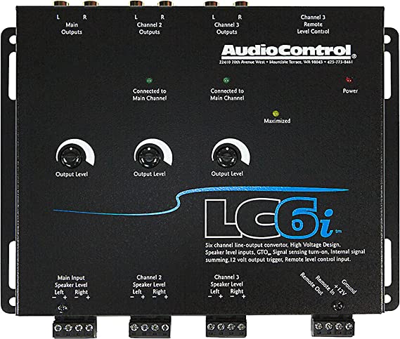 Audio Control LC6i 6-channel line output converter — add aftermarket amps to a factory system (Black)