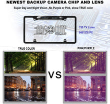 Load image into Gallery viewer, Absolute CAM2100S Chrome License Plate License Plate Backup HD Camera, Rear View Camera 170° Viewing Angle Universal Night Vision Waterproof High Sensitive 8 Bright LED Reversing Car Camera