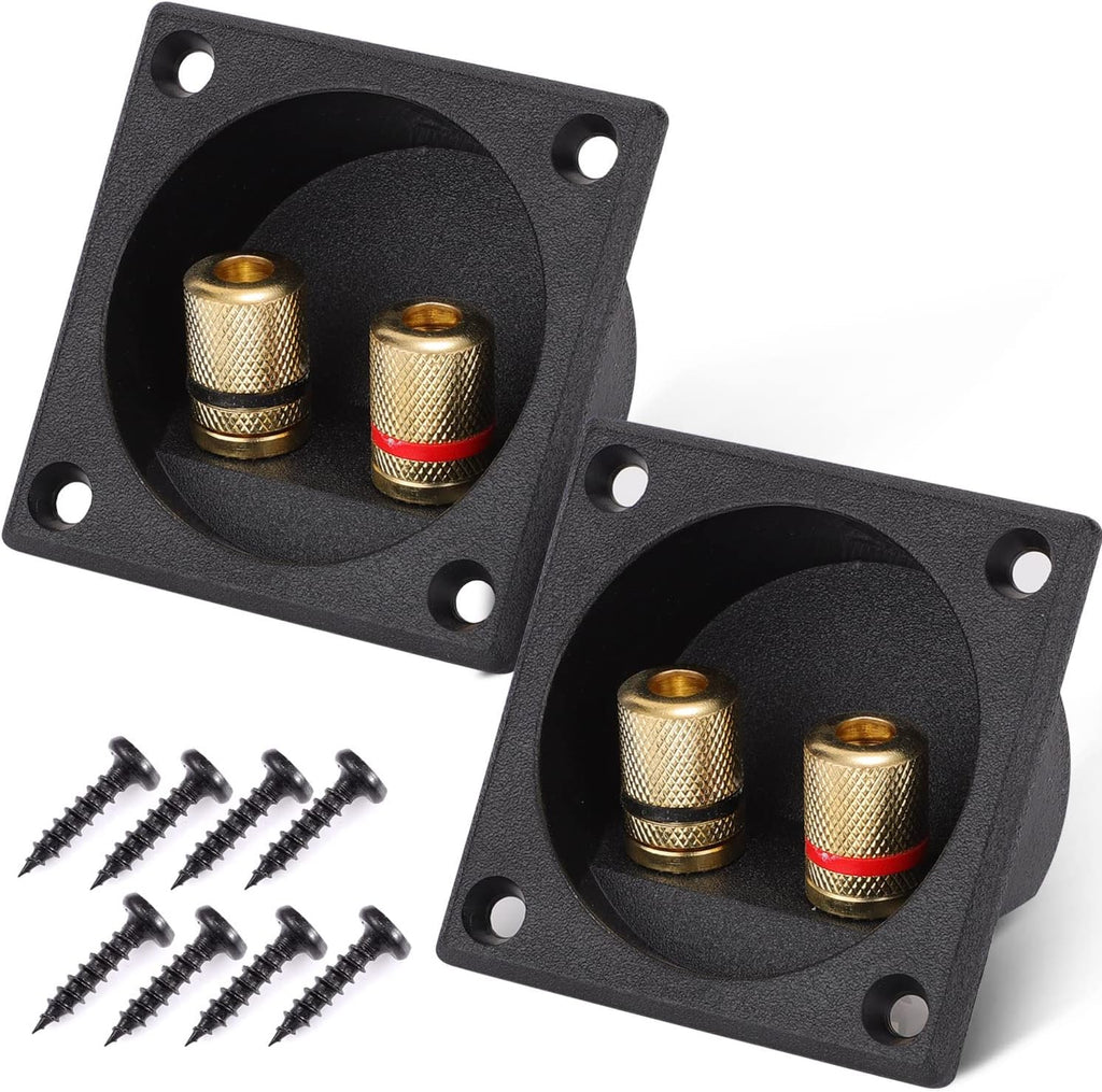 American Terminal 2PCS 2.2 Inch Square 2-Way Speaker Box Terminal Cup