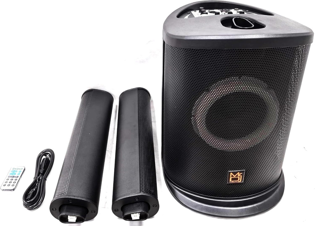 2 Pack MR DJ ELITE All-In-One 8" Portable Bluetooth Line Column Array Speaker