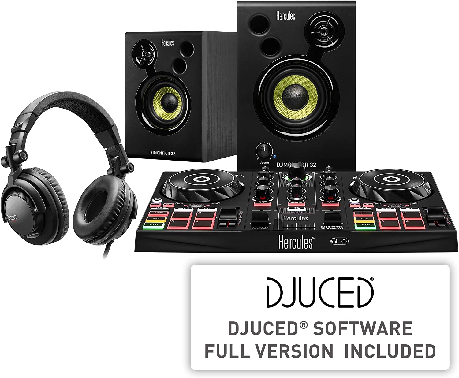 Hercules DJ Learning Kit w/ Controller, Speakers, Headphones, and Software