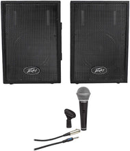 Load image into Gallery viewer, Peavey PVi10 (PAIR) 10" 100 Watt 2-Way Pro Audio Live Speakers+Samson Mic+Cable