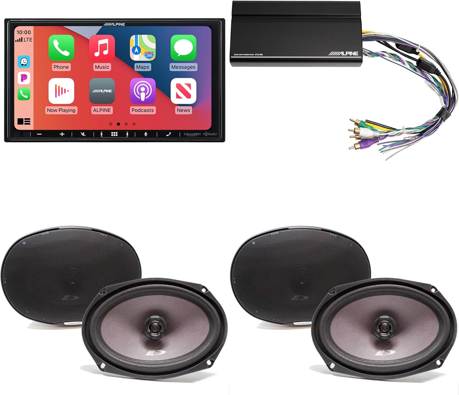 Alpine iLX-407 7" Multimedia & 2 SXE-6926S Speaker & KTA-450 Amp