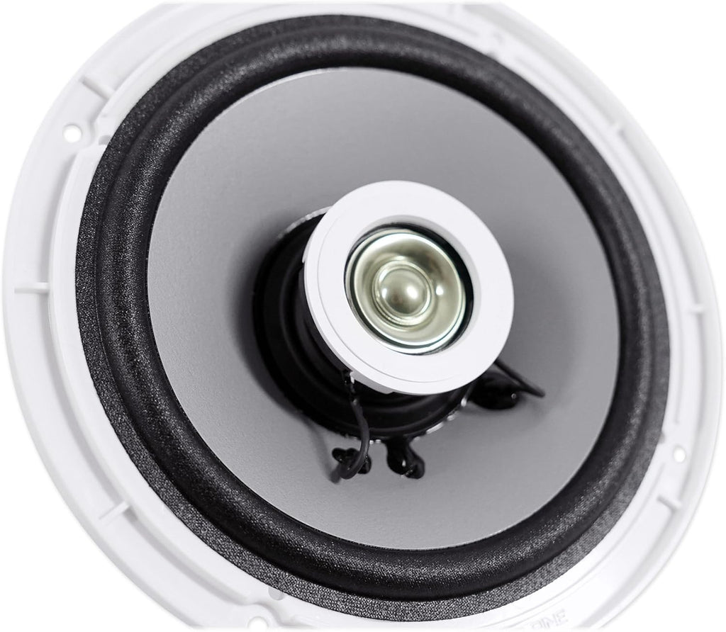 2 Alpine SPS-M601W 6.5” Coaxial 2-Way Marine Speaker with White Grilles
