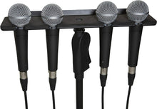Load image into Gallery viewer, Gator Frameworks GFW-MIC-4TRAY Multi Holder Stand Attachment Holdsup to (4) Microphones Wired or Wireless