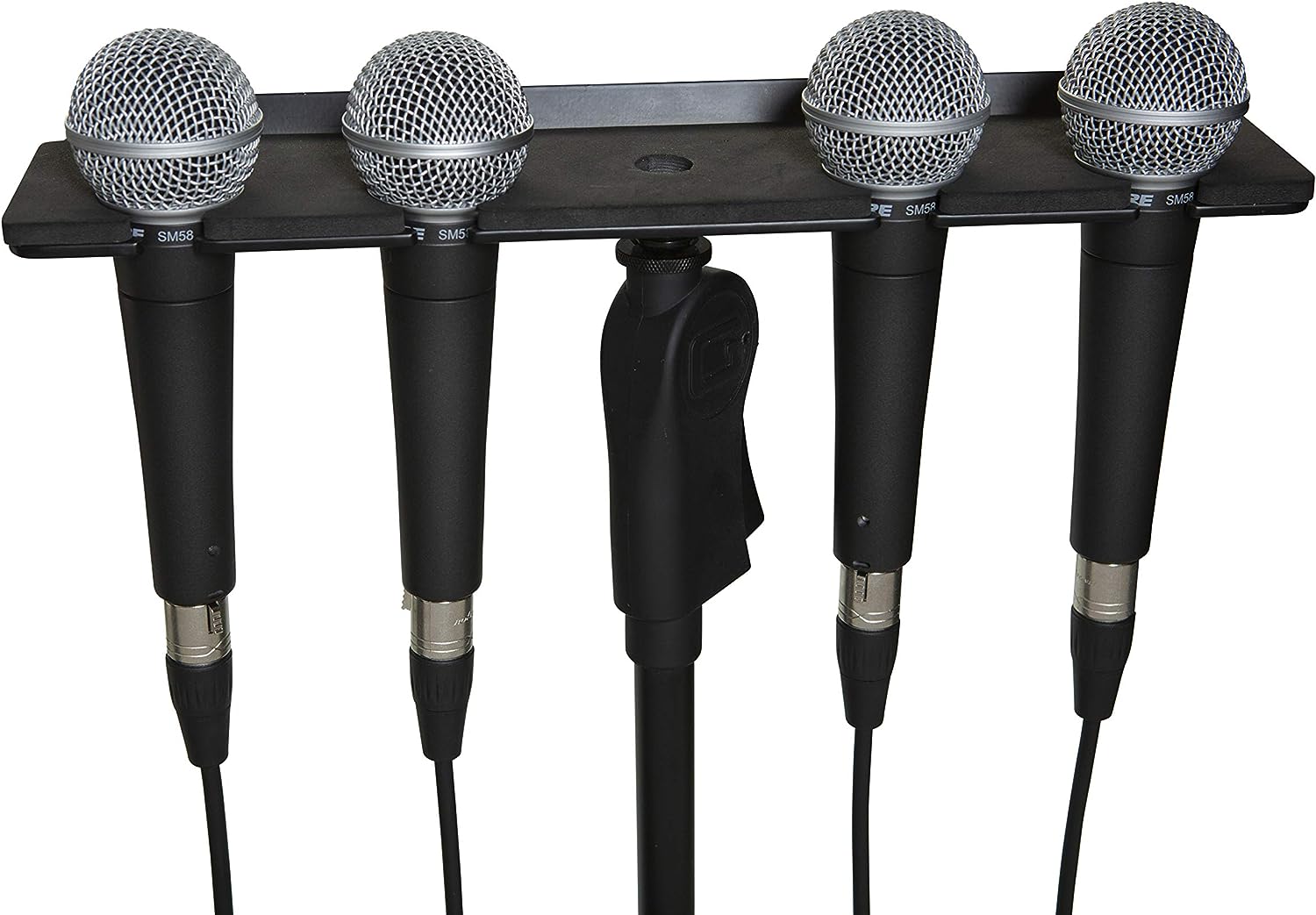 Gator Frameworks GFW-MIC-4TRAY Multi Holder Stand Attachment Holdsup to (4) Microphones Wired or Wireless