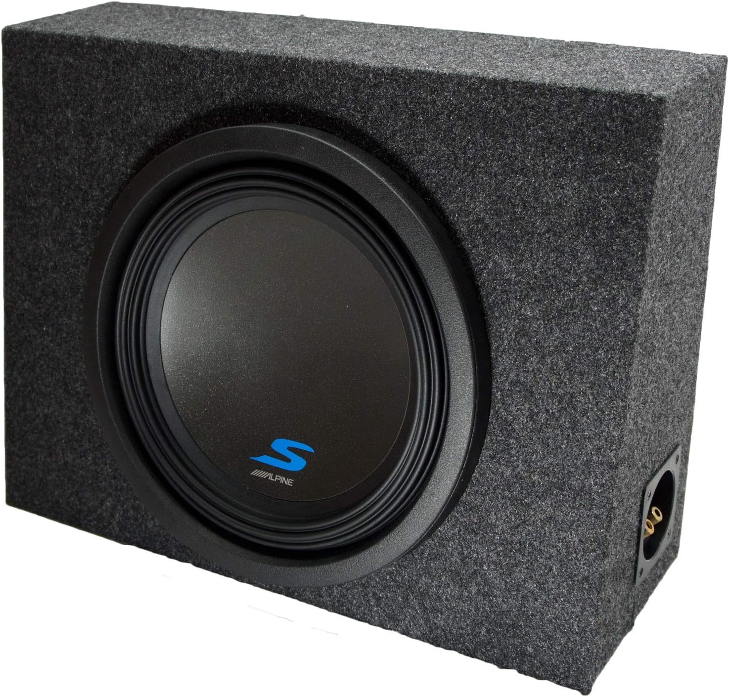 Alpine Bundle Compatible with Universal Vehicles W12D4 Single 12" Loaded Sub Box Enclosure