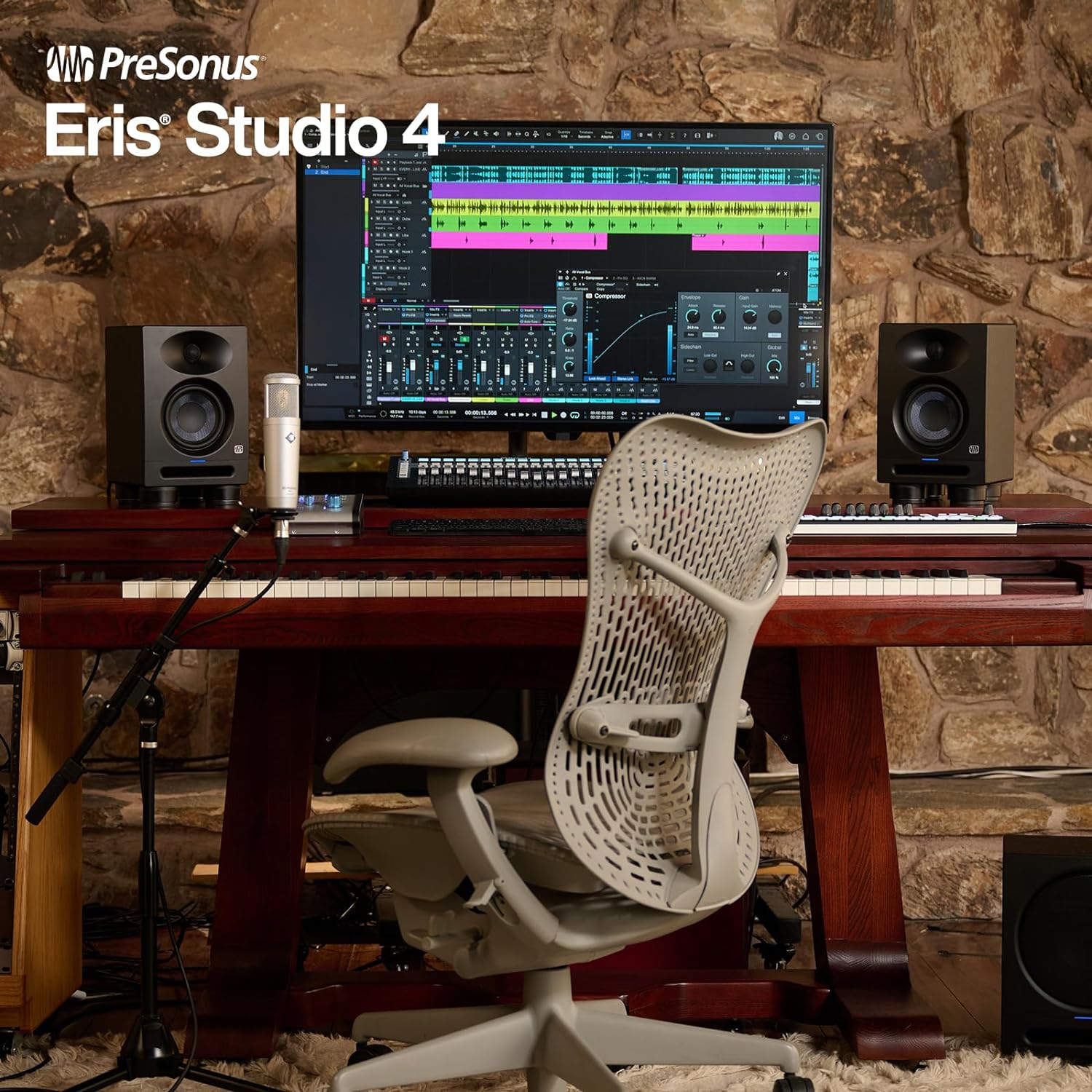 PreSonus Eris Studio 4 4.5-inch 2-Way Active Studio Monitors with EBM Waveguide