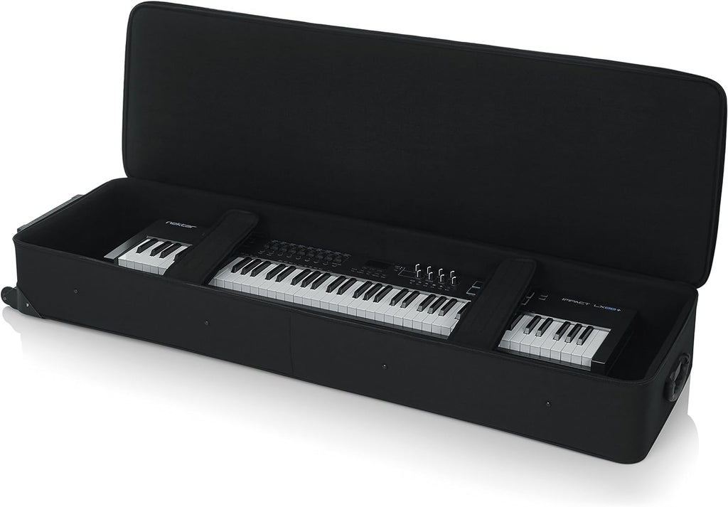 Gator Cases GK-76 Lightweight Keyboard Case with Pull Handle and Wheels; Fits 76-Note Keyboards