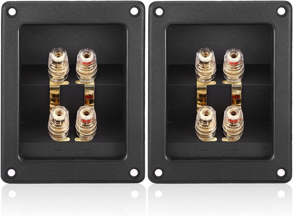 American Terminal 2PCS Rectangle 4-Way Speaker Box Terminal Cup
