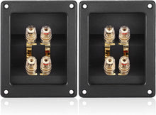 Load image into Gallery viewer, American Terminal 2PCS Rectangle 4-Way Speaker Box Terminal Cup