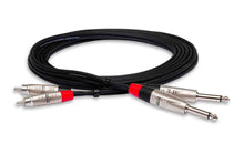 Load image into Gallery viewer, Hosa HPR-005X2, Dual 1/4" TS Male to Dual RCA Male Stereo Interconnect - 5 Feet