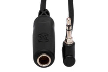 Load image into Gallery viewer, Hosa MHE-100.5 Headphone Adaptor, 1/4 in TRS to Right-angle 3.5 mm - 6 In