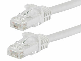 4 Cat6a Ethernet Network Patch Cable RJ45 23AWG 600Mh Solid Copper Wire 3' White
