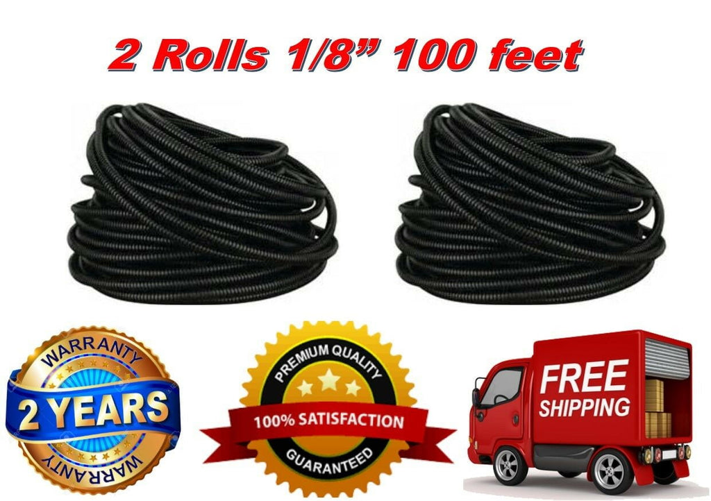 True 2 Rolls 100 Ft 1/8" Split Wire Loom Conduit Polyethylene Tubing Sleeve Tube