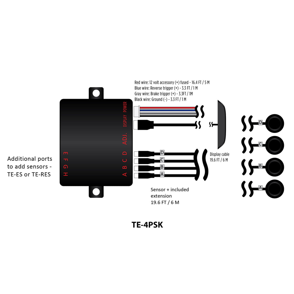 iBeam TE-4PSK Parking Sensors - Rear Parking Assist Kit