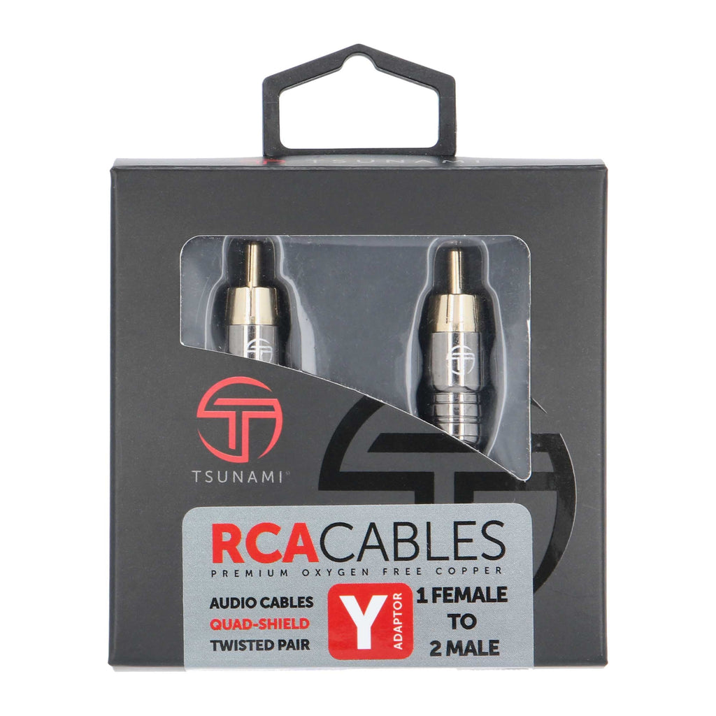Tsunami TSX-Y1 1 Female To 2 Male Y Adapter RCA Cable