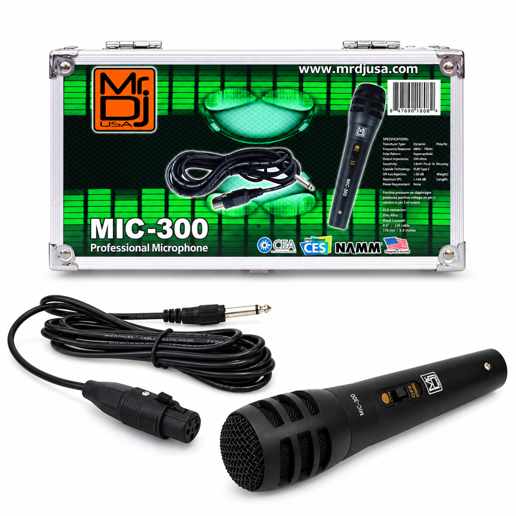 2 MR DJ MIC300 Professional Handheld Uni-Directional Dynamic Microphone