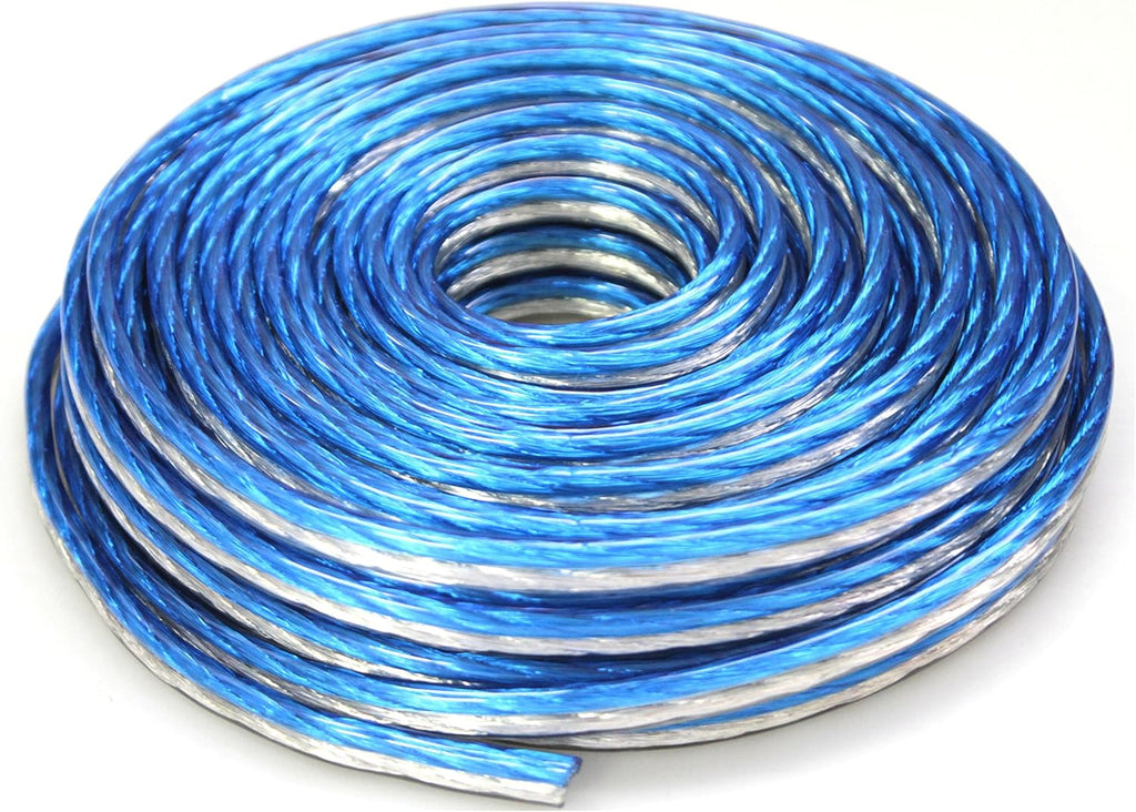 AT TSWT18B50 18 Gauge Premium Speaker Wire 50ft Clear Blue/White