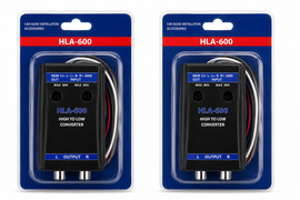 2 Absolute HLA600 2-Ch High-to-Low Line Output Converter Adjustable Speaker Level to RCA Converter