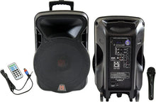 Load image into Gallery viewer, 2 PRO 15" 4000W Bluetooth DSP FM Radio USB Portable PA DJ Speaker &amp; Stands