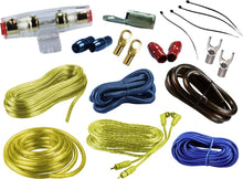 Load image into Gallery viewer, Absolute KIT4YL Complete PRO Marine Auto Car RV 4 Gauge 2000W Amplifier Complete Installation Amp Kit Power Wiring Yellow Accent Color Scheme