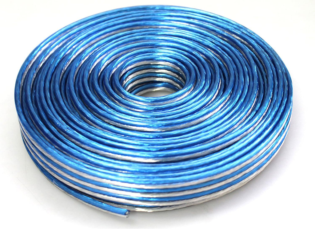 AT TSWT18B50 18 Gauge Premium Speaker Wire 50ft Clear Blue/White