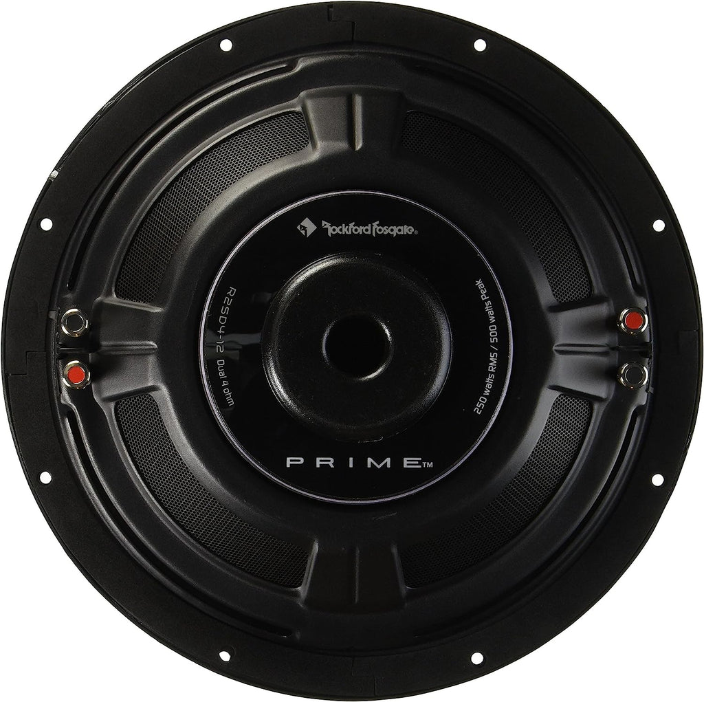 1 Pair Rockford Fosgate Prime R2SD4-12 prime stage  500W Max 12" shallow mount dual 4-ohm voice coils subwoofer
