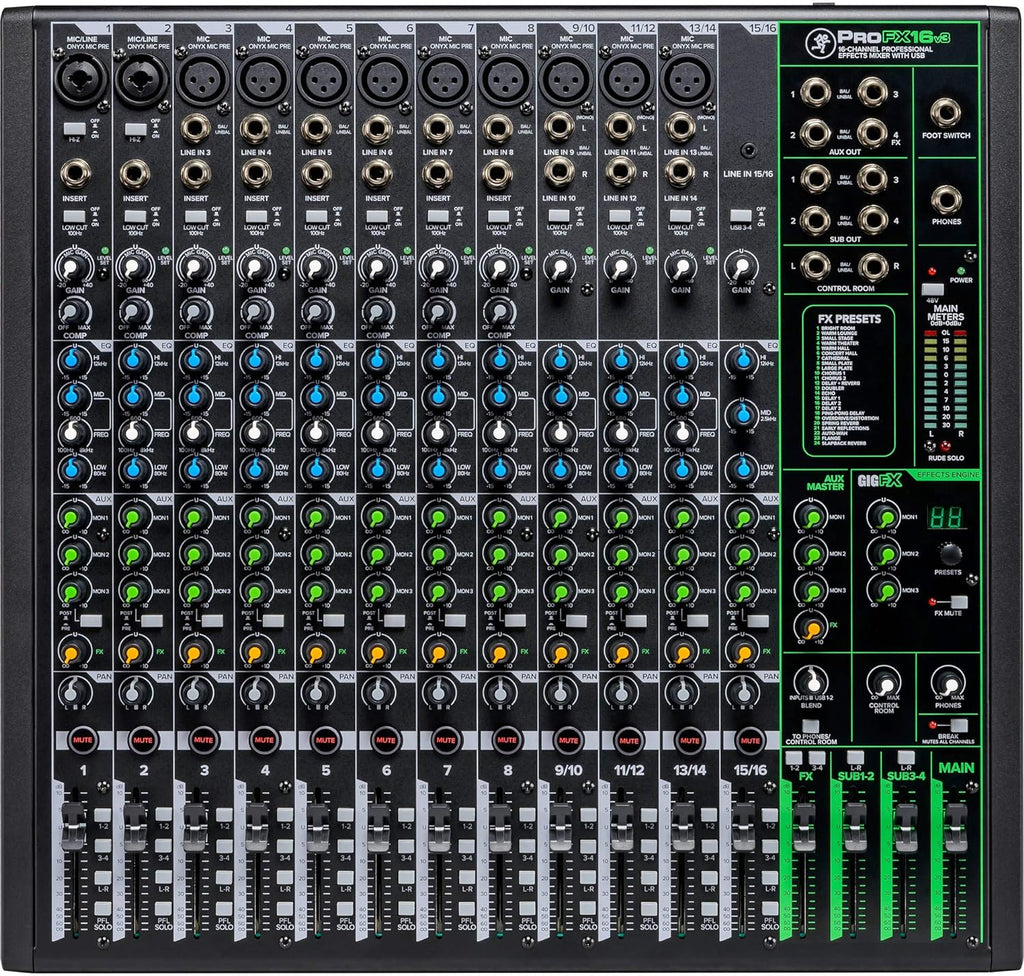 Mackie CR3-XBT Bluetooth Studio Monitor + ProFX16v3 16-channel Mixer USB Effects