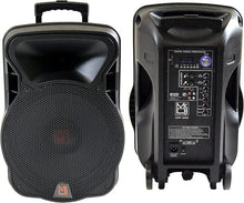 Load image into Gallery viewer, 2 PRO 15" 4000W Bluetooth DSP FM Radio USB Portable PA DJ Speaker &amp; Stands
