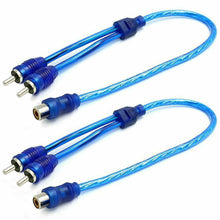 Load image into Gallery viewer, 2 Absolute RCA Audio Cable "Y" Adapter Splitter 1 Female to 2 Male Plug Cable