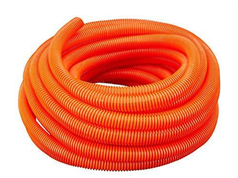 American Terminal 1/2" Dia. x 100 ft Orange Flexible Polyethylene Corrugated Split Tubing Wire Loom