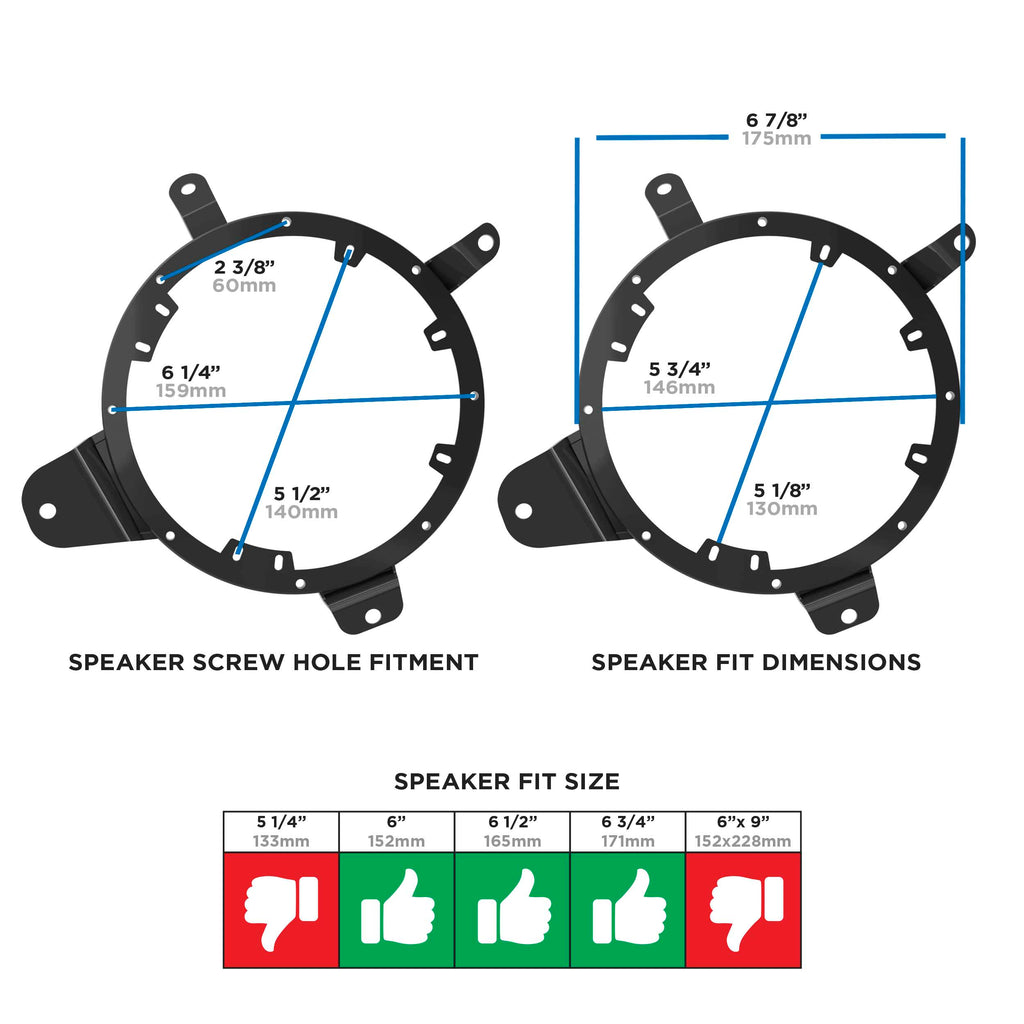 Metra 82-6544 Rear Speaker Plate - Compatible Fits for Fiat 500 2016-up