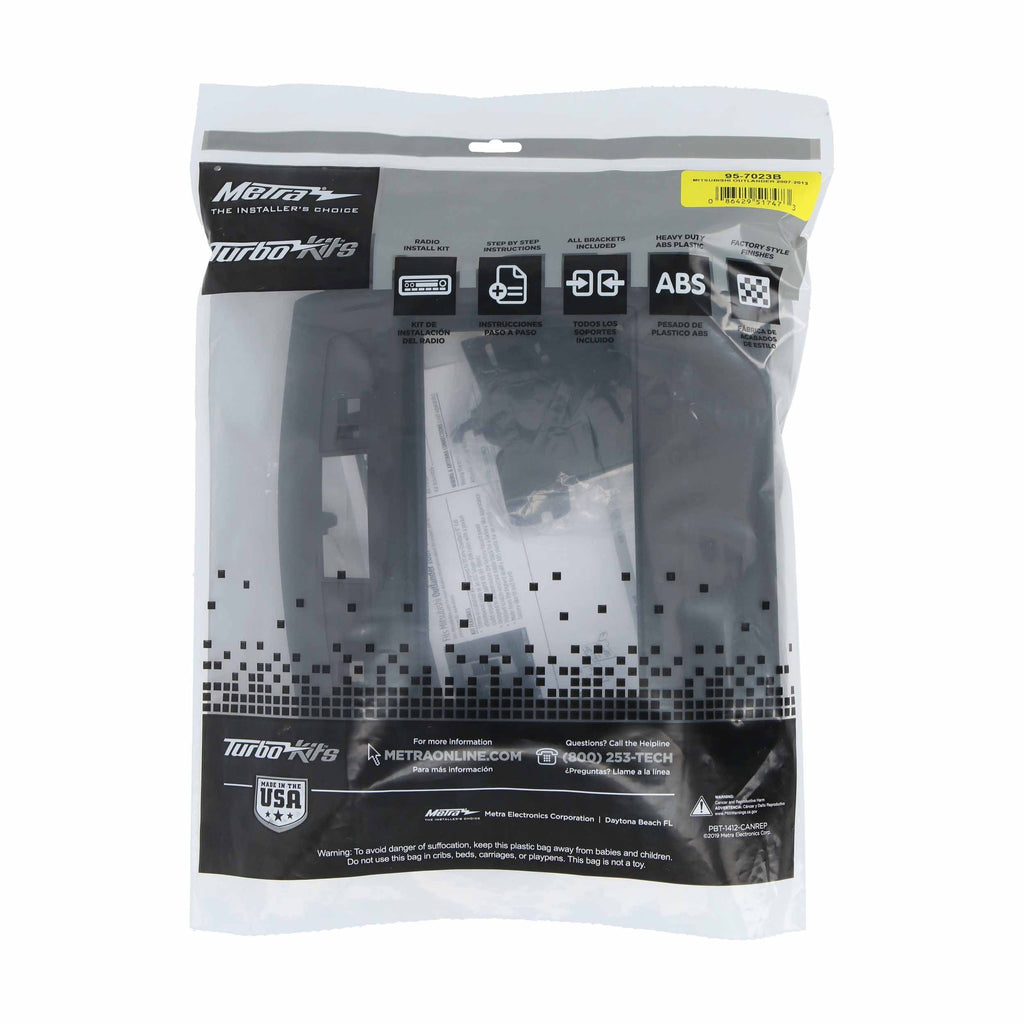 Metra 95-7023B Double-DIN Dash Installation Kit designed for 2007–2013 Mitsubishi Outlander vehicles,