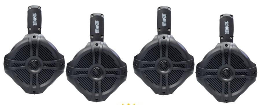 2 Absolute MPS65B Wake Board Marine RV 6.5" 200W Wake Tower POD Enclosure Speaker
