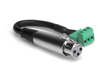 Load image into Gallery viewer, Hosa PHX-106F-BULK, XLR3F to PHX3M Low-voltage Adaptor - 6 Inch