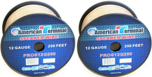 Load image into Gallery viewer, 2 American Terminal PROS12G250 12 Gauge Speaker Wire<br/> 250' 12 Gauge PRO PA DJ Car Home Marine Audio Speaker Wire Cable Spool