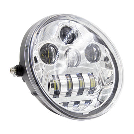 Saddle Tramp BC-HDHLR2 7 In 8 LED Oblong Oval Motorcycle Light - Chrome Front Face