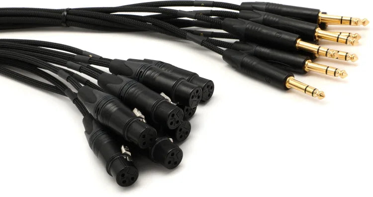 Mogami GOLD 8 TRSXLRF-10 8-channel 1/4 inch TRS Male to XLR Female Snake Cable - 5 foot