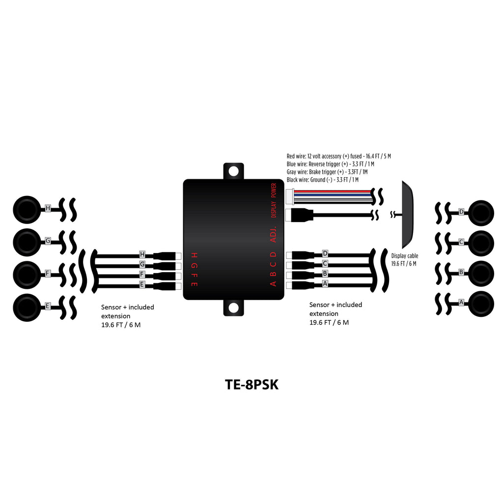 iBeam TE-8PSK Front and Rear Parking Assist Kit