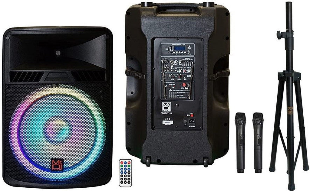 MR DJ PROBAT118 4000 Watts Power 18 Inch Speaker Built-in Battery + Speaker Stand