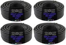 Load image into Gallery viewer, Absolute 4-Pack 1/4", 3/8", 1/2", 3/4" x 20 Feet Each Split Wire Loom Convoluted Tubing