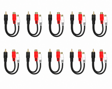 Load image into Gallery viewer, 10 Absolute 2F1M RCA Interconnect Cable Wire Marine Car Amplifier Stereo Home Audio
