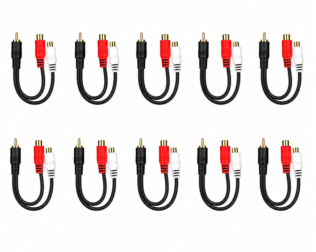 20 Absolute 2F1M RCA Interconnect Cable Wire Marine Car Amplifier Stereo Home Audio