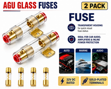 Load image into Gallery viewer, 2 Absolute AGHFU80 80 Amp Inline AGU Fuse Holder Fits 4, 8 &amp; 10 Gauge Wire
