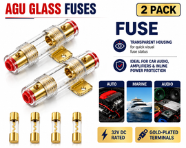 2 Patron Audio PAFU80 80 Amp Inline AGU Fuse Holder Fits 4, 8 & 10 Gauge Wire