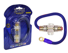 Load image into Gallery viewer, Absolute AGHPKG4BL 4 Gauge Blue Power Cable and In-Line Fuse Kit with 60A Fuse and Ring Terminal