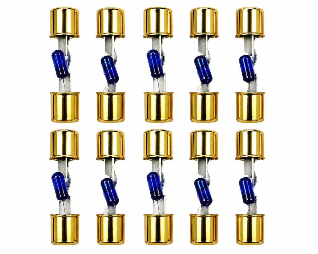 2 Absolute AGULB-30 5-Pack 30 Amp AGU Glass Fuses with Blue LED Blown Fuse Indicator
