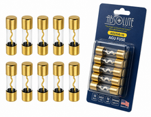 Load image into Gallery viewer, 10 Pcs Absolute AGU80 AGU fuse 80 Amp AGU gold plated fuses round glass fuse