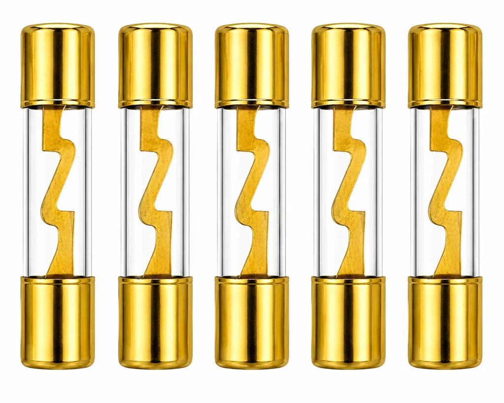 Absolute AGU80-50 50 Pack 80 Amp Gold-Plated AGU Glass Fuse